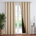 NICETOWN Living Room Completely Shaded Draperies, Privacy Protection & Noise Reducing Ring Top Drapes, Lined Insulated Window Tr