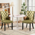 SoarTalent 3-Pieces 31.5 Round Dining Table Set for 2,White Dining Table & 2 Velvet Upholstered Dining Chairs for Kitchen Dining