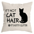HUYAW Its Not Cat Hair Its Kitty Glitter Throw Pillow Cover, Cat Lover Gifts for Women Men, Doxie Pillow case 18 x 18 Inch Home 