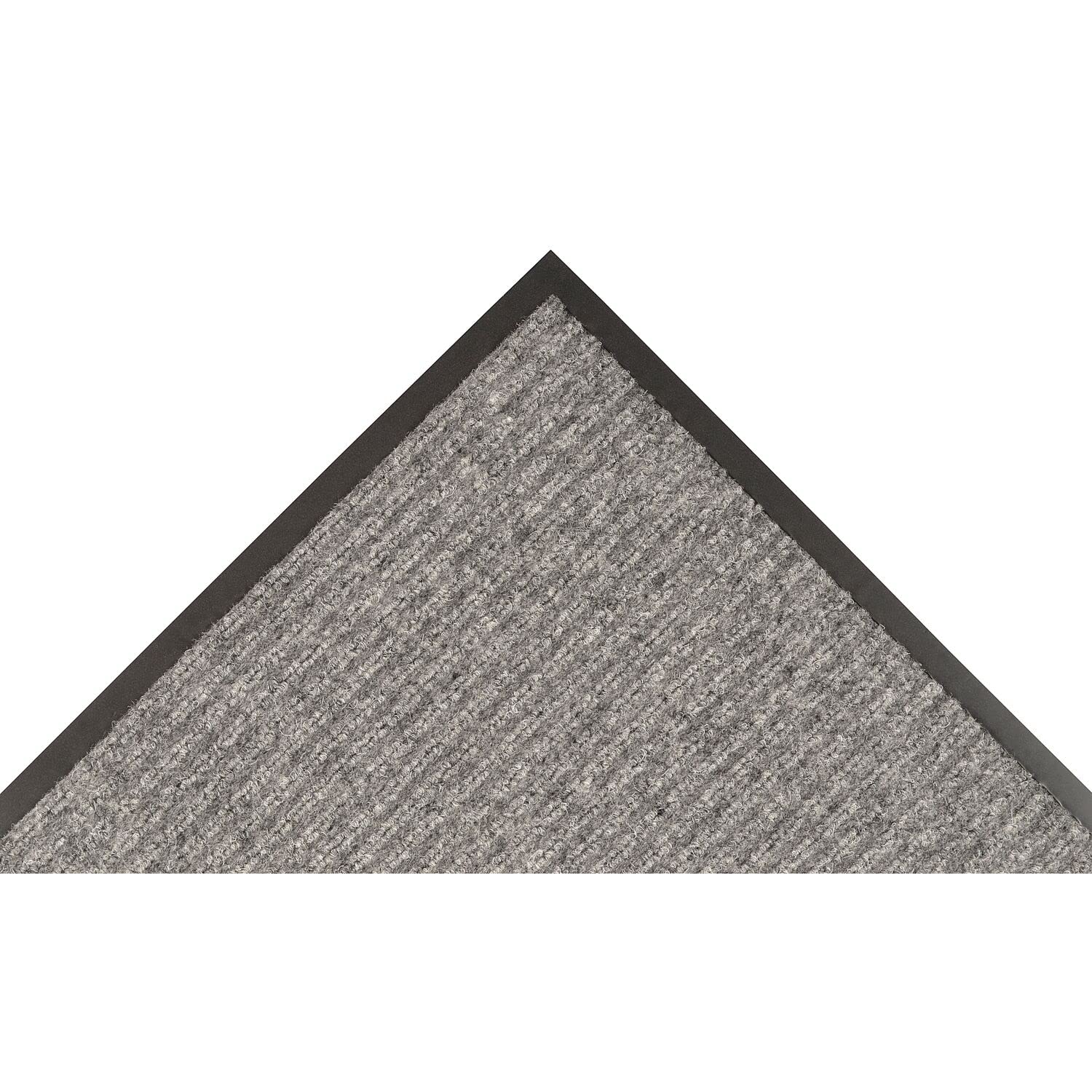 NoTrax 117 Heritage Rib Entrance Mat, for Lobbies and Indoor Entranceways, 3 Width x 6 Length x 3/8 Thickness, Gray