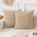 Kevin Textile Throw Pillow Covers Soft Corduroy Decorative Set of 2 Boho Striped Pillow Covers Pillowcases Farmhouse Home Decor 