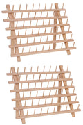 New ThreadNanny Wooden Thread Rack for Sewing - Quilting - Embroidery Spools and Mini Cones (2x60 Count Wide)