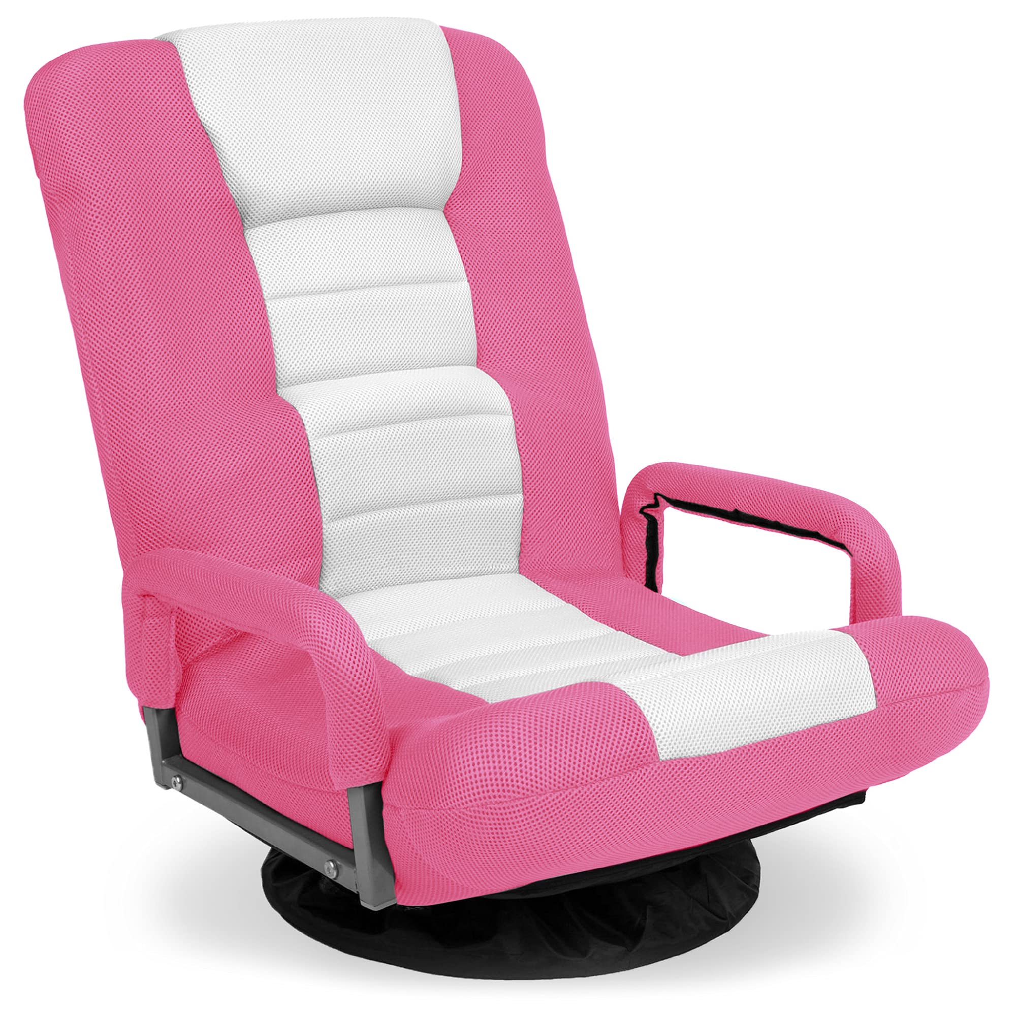 Best Choice Products Swivel Gaming Chair 360 Degree Multipurpose Floor Chair Rocker for TV, Reading, Playing Video Games w/Lumba