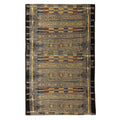 Liora Manne Marina Low Profile Durable Indoor/Outdoor Woven Rug- Tribal Stripe Black 27 x 43
