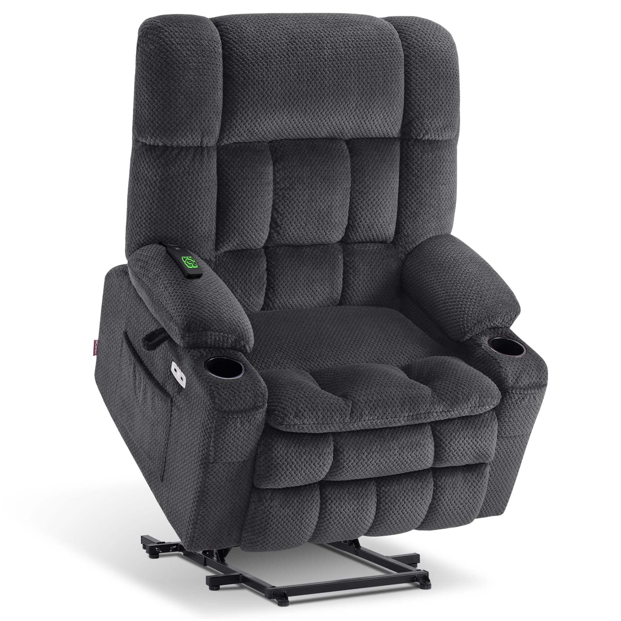 MCombo Large Dual Motor Power Lift Recliner Chair Sofa with Massage and Heat for Big Elderly People, Infinite Position, USB Port