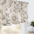 jinchan Linen Kitchen Valance with Lined Floral Valance Curtain 16 Inch Farmhouse Red Peony Flower Printed Curtain for Windows L