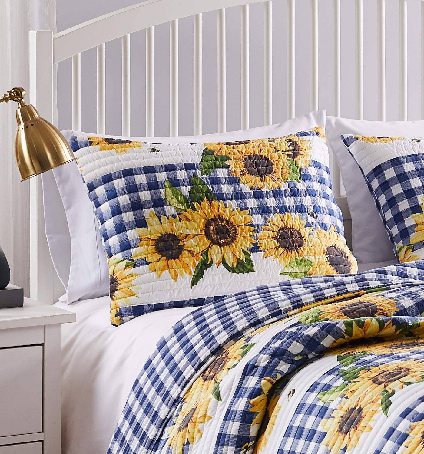 Greenland Home Barefoot Bungalow Sunflower Sham, King 20 x 36-inch, Gold