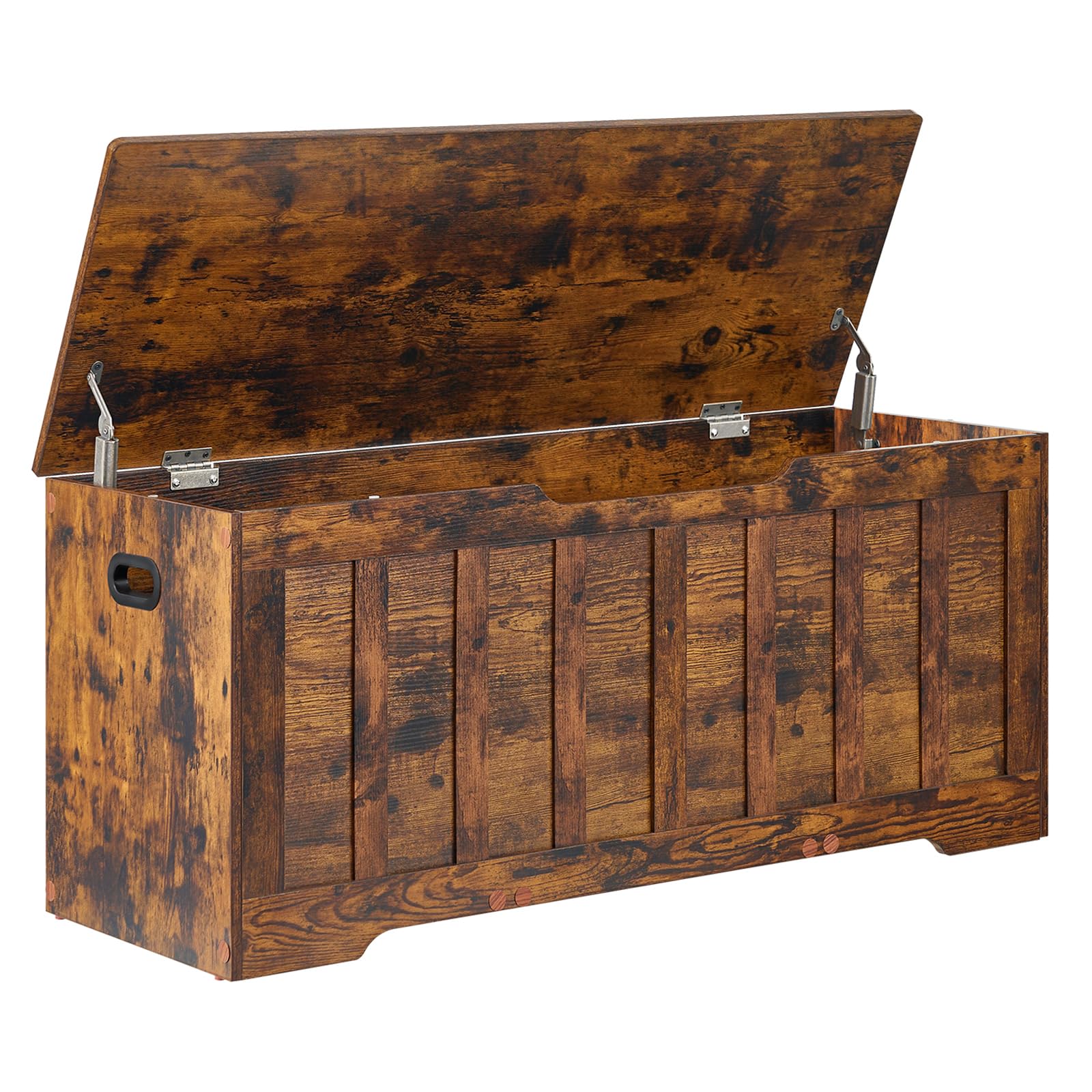 VANKILEY 43.3Storage chest extra large,storage trunk with 2 safety Hinges,Wooden storage Bench,Shoe Bench,43.3x15.7x19.1 Inch,Ea