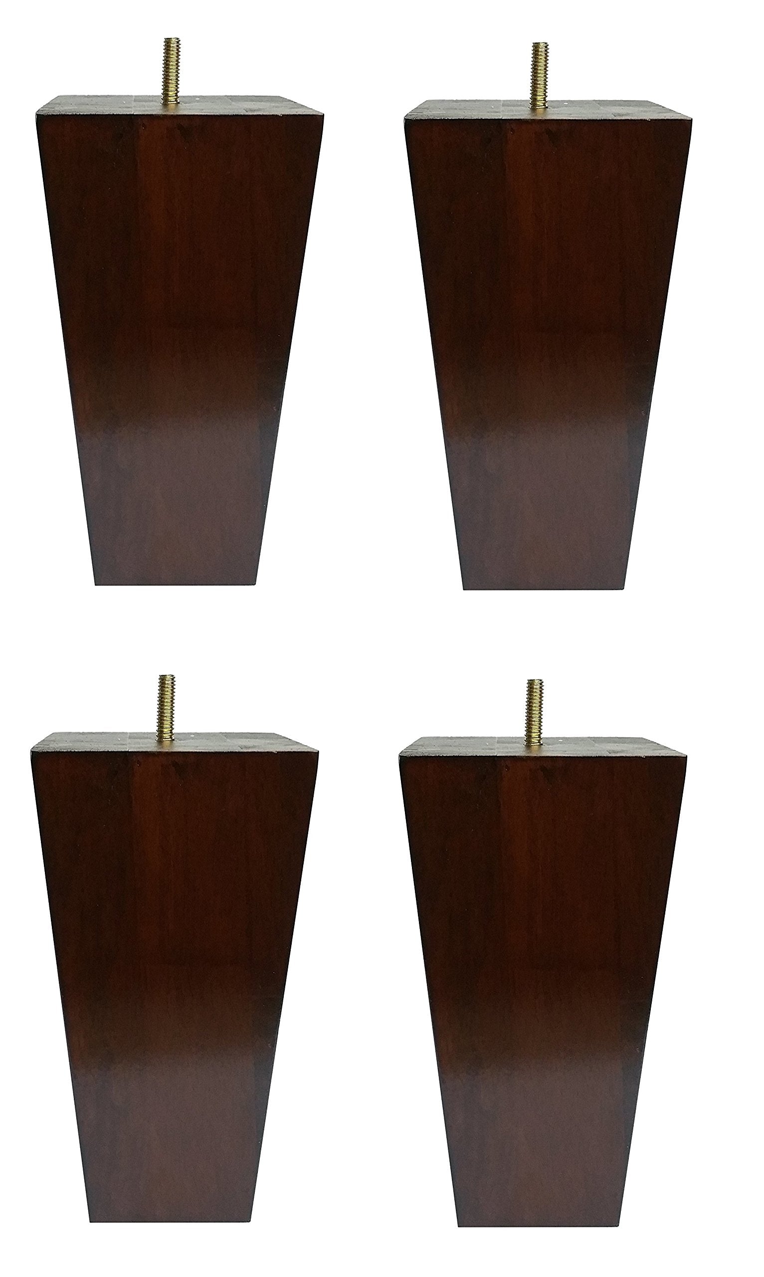 Elegent Upholstery 6 Solid Wood Furniture Sofa/Chair/Ottoman Tapered Legs Walnut Finish [5/16 Bolt] - Set of 4
