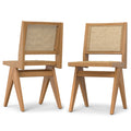 SIMPLIHOME Regina Dining Chair Set of 2 in Natural, 20.1 x 17.5 x 34.1 inches, Mid-Century Modern Wood Chair with Woven Cane Bac