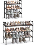 SONGMICS Expandable Shoe Rack, 3 Tier Shoe Rack Shelf, Adjustable Shoe Organizer Storage for 20 Pairs of Shoes, Metal Free Stand