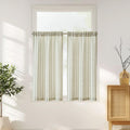 jinchan Linen Kitchen Curtains Striped Tier Curtains 45 Inch Cafe Curtains Farmhouse Small Curtains Balanced Stripe Kitchen Curt