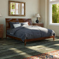 AFI, Portland King Foundation Bed with Attachable USB Charger, Walnut