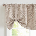 jinchan Tie Up Valance Curtain Geometric for Kitchen Living Room Ferns Leaf Print Blackout Window Adjustable Thermal Insulated T