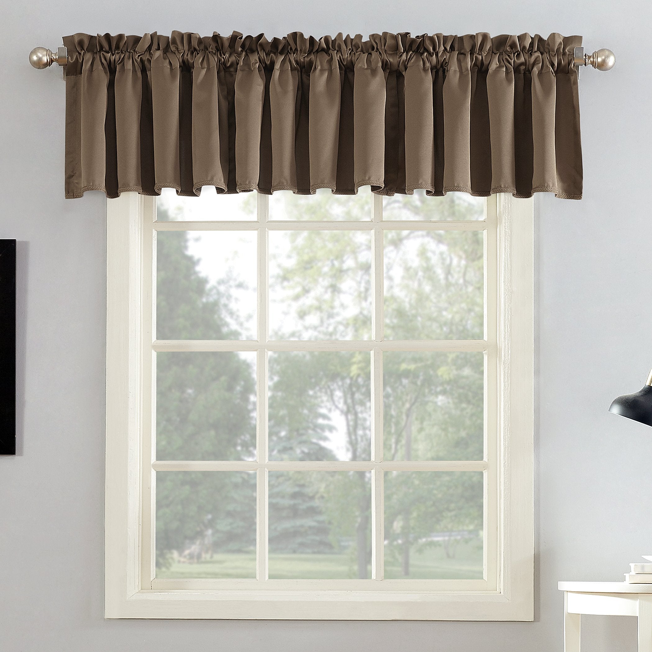 Sun Zero Barrow Energy Efficient Rod Pocket Curtain Valance Pair 54 x 18