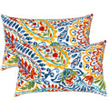 LVTXIII Outdoor Lumbar Pillow Covers, Patio Decorative Lumbar Pillow Cases ONLY, Fluffy Fade-Resistant Lumbar Cushion Cases for 