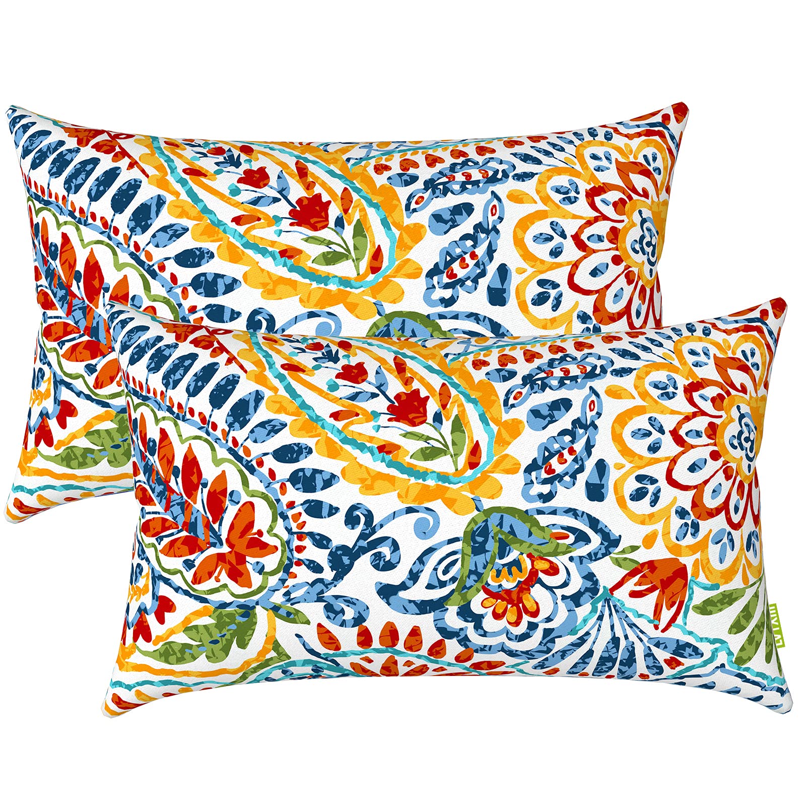LVTXIII Outdoor Lumbar Pillow Covers, Patio Decorative Lumbar Pillow Cases ONLY, Fluffy Fade-Resistant Lumbar Cushion Cases for 