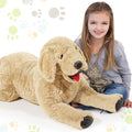 Geosar Dog Stuffed Animals Fluffy Labrador Stuffed Dog Hugging Toy Big Cuddly Plush Body Pillow for Kids Boys Girls Birthday Par