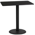 Flash Furniture Stiles 24 x 42 Rectangular Black Laminate Table Top with 24 Round Bar Height Table Base