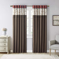 Madison Park Serene Embroidered Light Filtering Treatment Curtain Rod Pocket/Back Tab Single Window Panel Drape for Bedroom Livi
