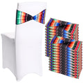 Newwiee 24 Pcs Stretch Chair Sashes Bands Without Buckle Mexican Decorations Elastic Bows for Folding Chair Ties for Wedding Cin