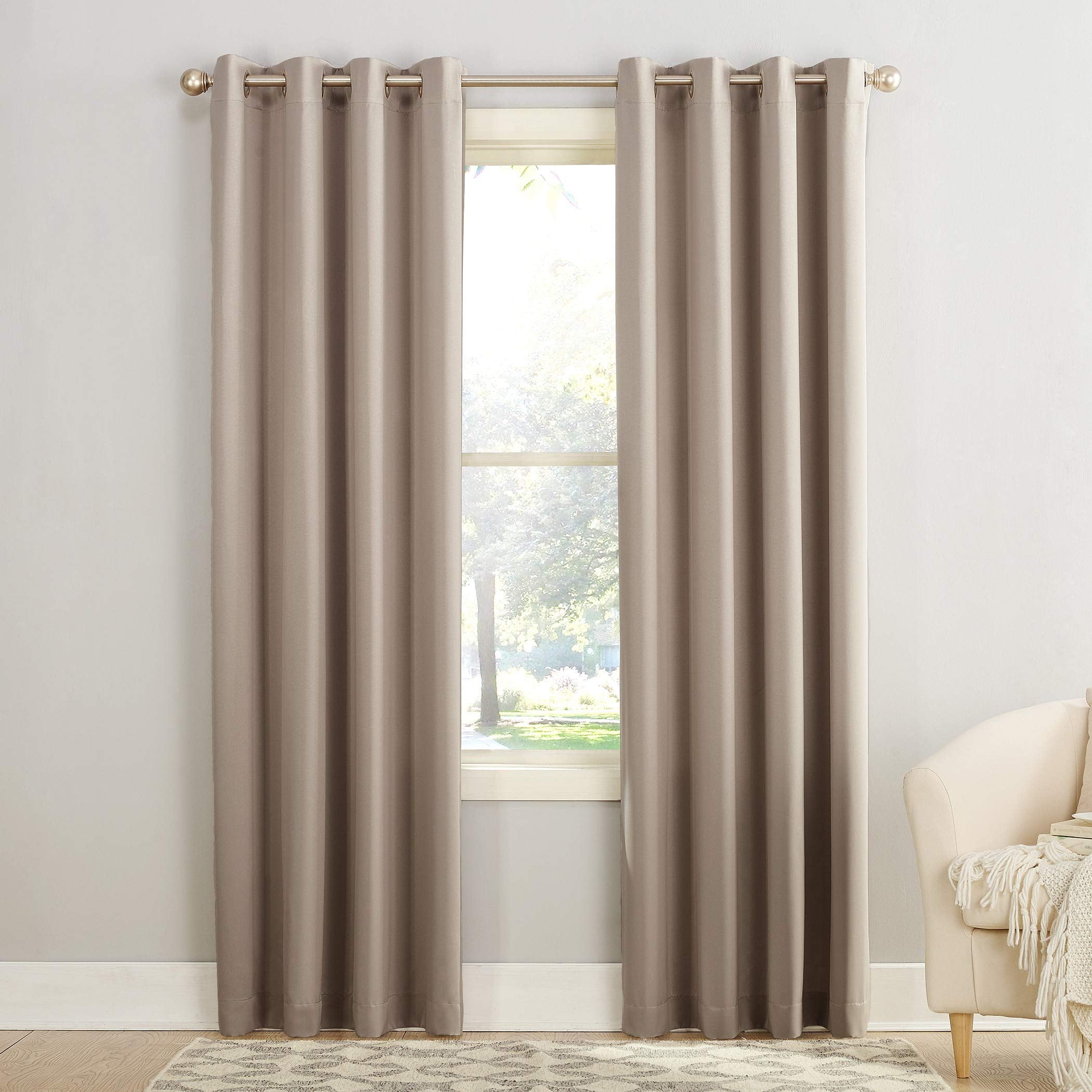 Sun Zero Barrow Energy Efficient Grommet Curtain Panel Pair 54 x 95