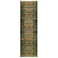 Liora Manne Marina Low Profile Durable Indoor/Outdoor Woven Rug- Tribal Stripe Green 111 x 76