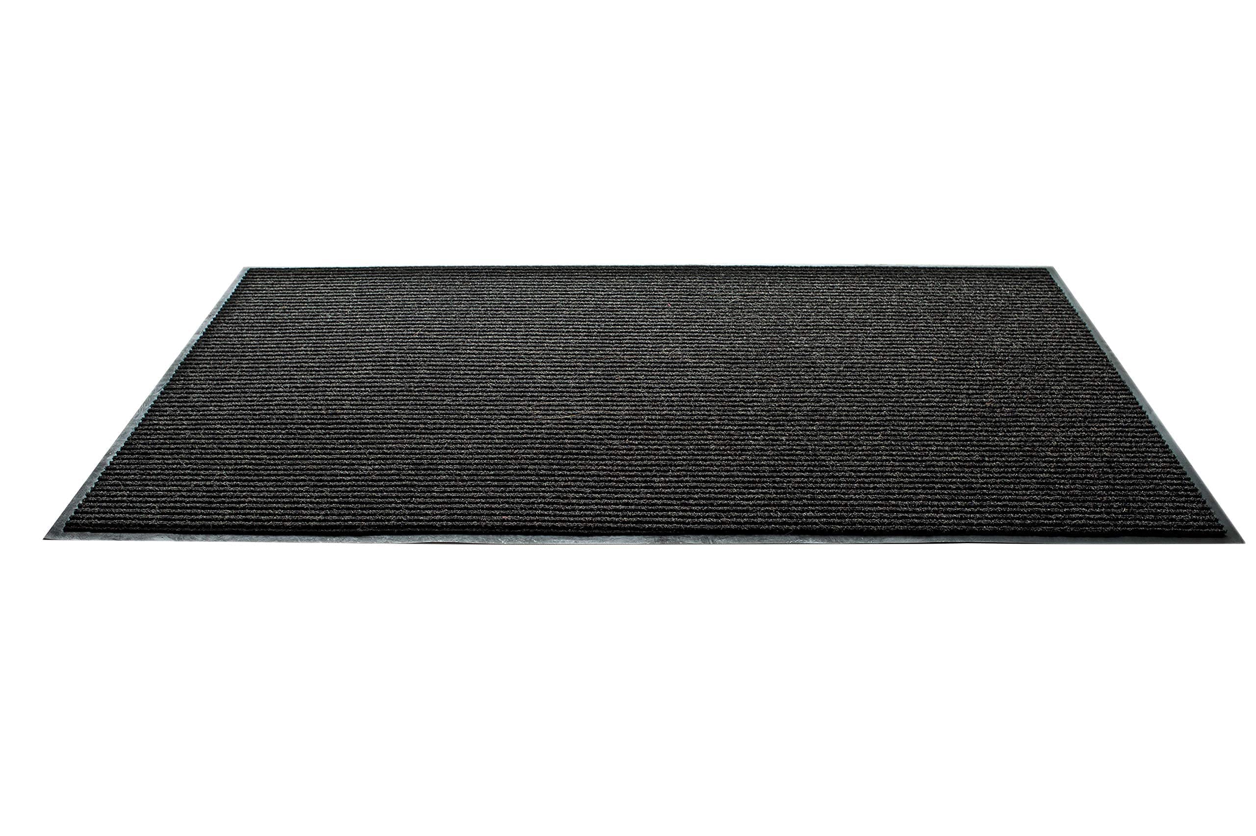 UNIMAT 3x5 (36x60) Dual Ribbed Outdoor-Indoor Doormat with Waterproof Charcoal Rubber Backing - Stylish Welcome Mat, Perfect for