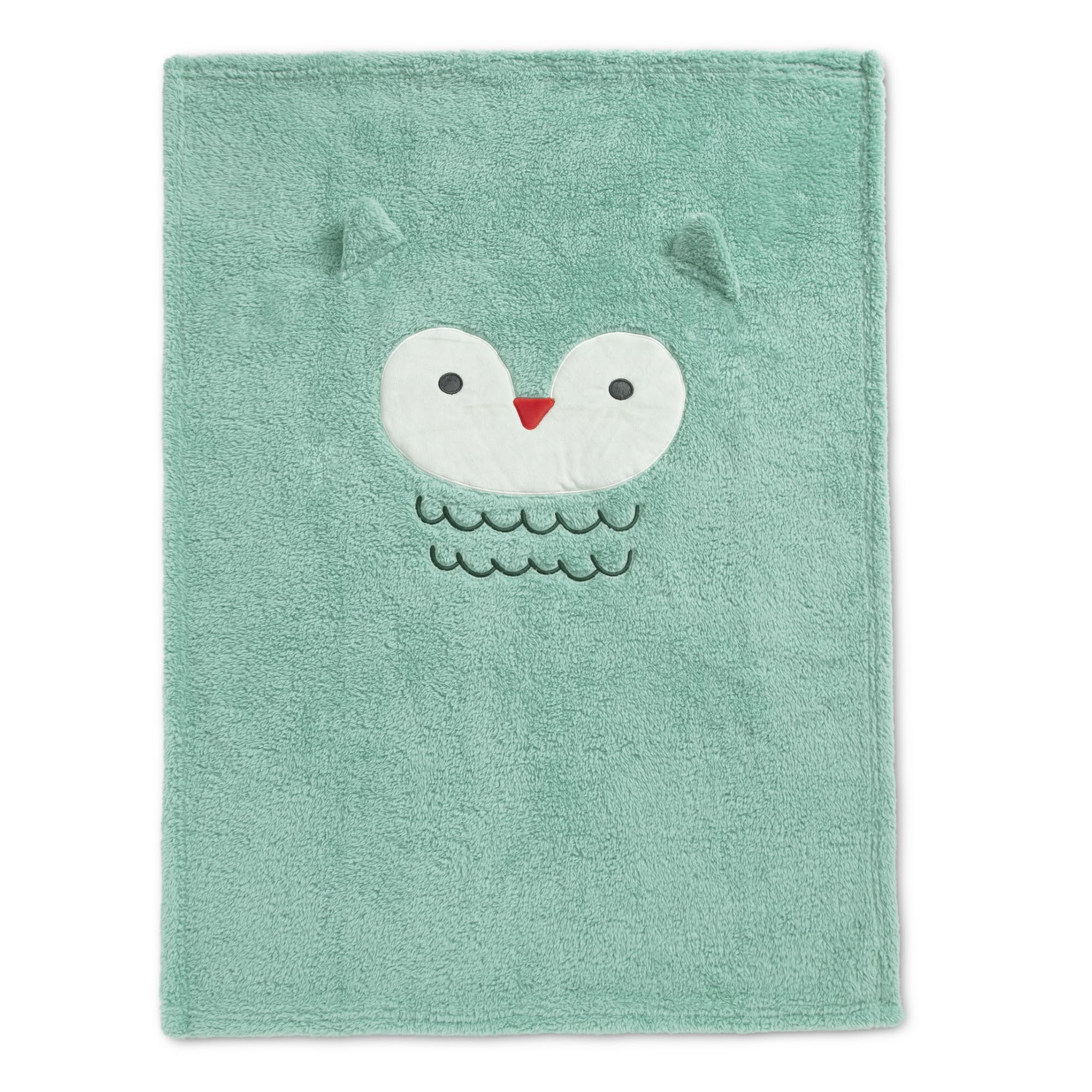 Delta Children Sherpa Throw Blanket for Kids, Light Teal Owl