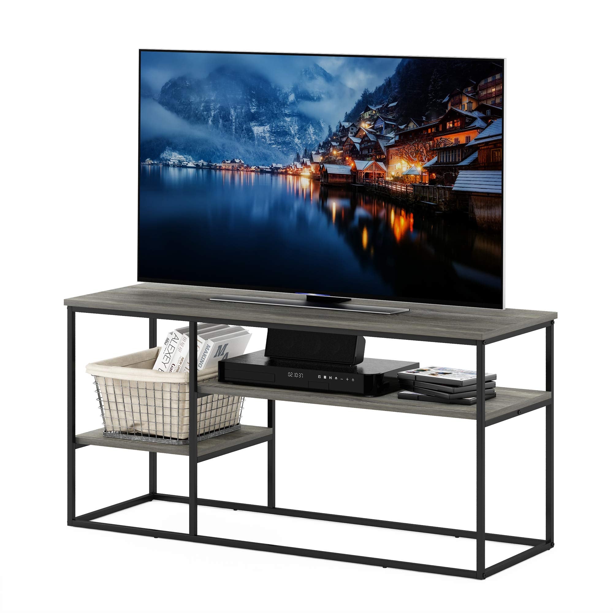 Furinno Moretti Modern Lifestyle TV Stand, French Oak Grey