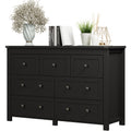 7 Drawer Dresser for Bedroom, Farmhouse Wood Chest of Drawers, Wide TV Stand Closet Storage Furniture with Metal Handle, Modern 