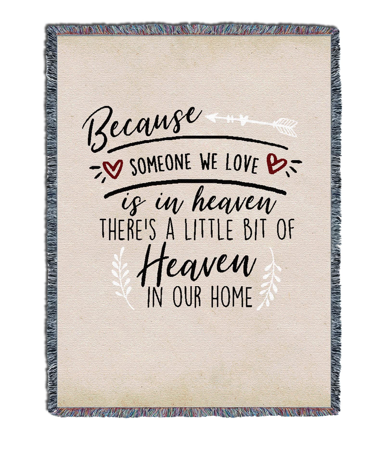 Pure Country Weavers Theres A Little Bit of Heaven in Our Home XL - Sympathy Bereavement Gift Tapestry Throw Woven from Cotton 