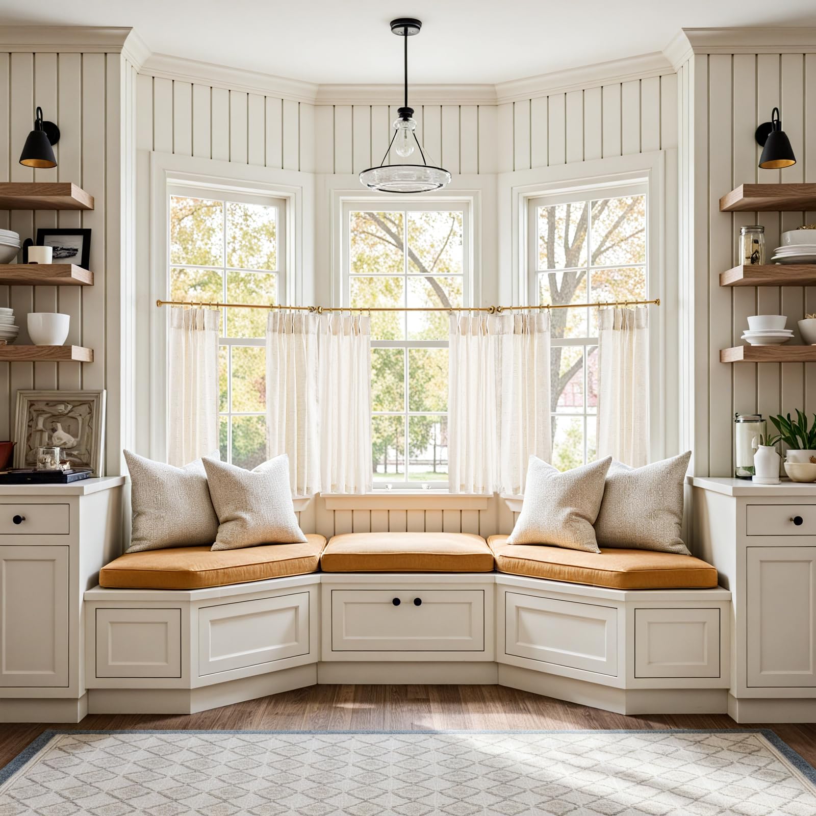jinchan Linen Pinch Pleated Kitchen Curtains 36 Inch 4 Panels, Natural Linen Tier Curtains Back Tab Farmhouse Cafe, Light Filter