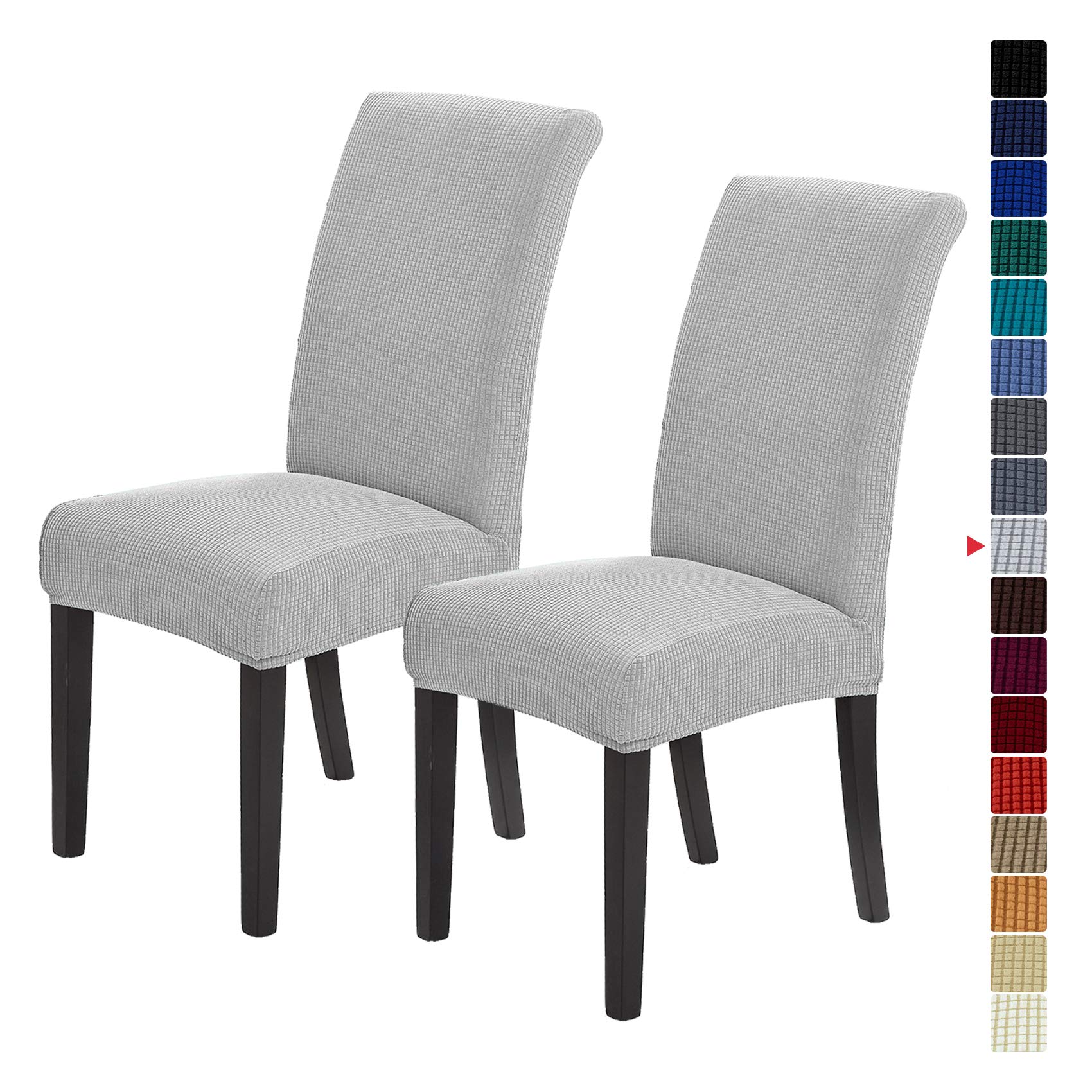 Howhic Stretch Chair Covers for Dining Room Set of 2, Removable Washable Dining Room Chair Covers, Dining Chair Slipcovers Seat 