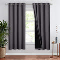 NICETOWN Grey Full Shade Curtain Panel, Energy Smart & Noise Blocking Out Blackout Drape for Dining Room Window, Thermal Insulat
