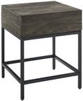 Crosley Furniture Jacobsen Small Side End Table with Storage Drawer for Living Room, Brown Ash