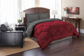 Elegance Linen Super Soft Goose Down 3pc Reversible Alternative Comforter, Queen, Red/Gray