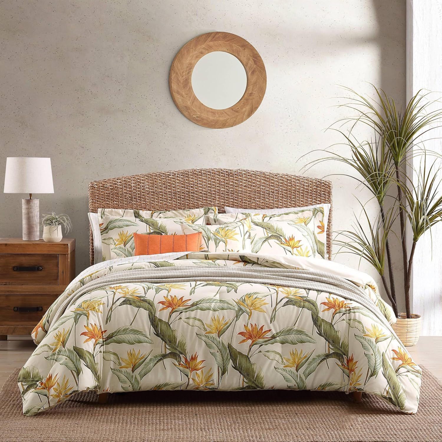 Tommy Bahama - King Comforter Set, Reversible Cotton Bedding with Matching Shams & Bonus Throw Pillows, Super Soft Bedding Set (