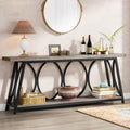 Tribesigns 70.9 inch Extra Long Console Table, Industrial Sofa Table Behind Couch with 2 Tier Storage Shelf, Narrow Entryway Hal
