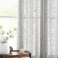 Semi Sheer Linen Curtains for Living Room Bedroom 95 inch Long Privacy Grey Curtain Panels Light Filtering Rustic Window Drapes 