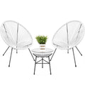 Best Choice Products 3-Piece Outdoor Acapulco All-Weather Patio Conversation Bistro Set w/Plastic Rope, Glass Top Table and 2 Ch