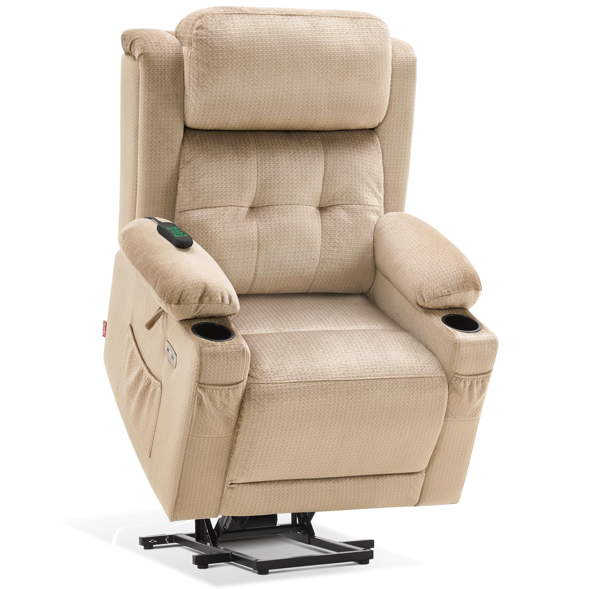 MCombo Large Triple Motor Power Lift Recliner Chair with Massage and Heat for Elderly People, Adjustable Headrest, Infinite Posi