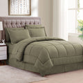 Queen Comforter Set 8 Piece Bed in a Bag with Bed Skirt, Fitted Sheet, Flat Sheet, 2 Pillowcases, 2 Pillow Shams, Queen, Dobby S
