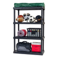IRIS USA 4-Shelf Heavy Duty Plastic Storage Shelves, 600lb Capacity, 56H x 36W x 18D, Large Modular Shelving Unit Storage Organi