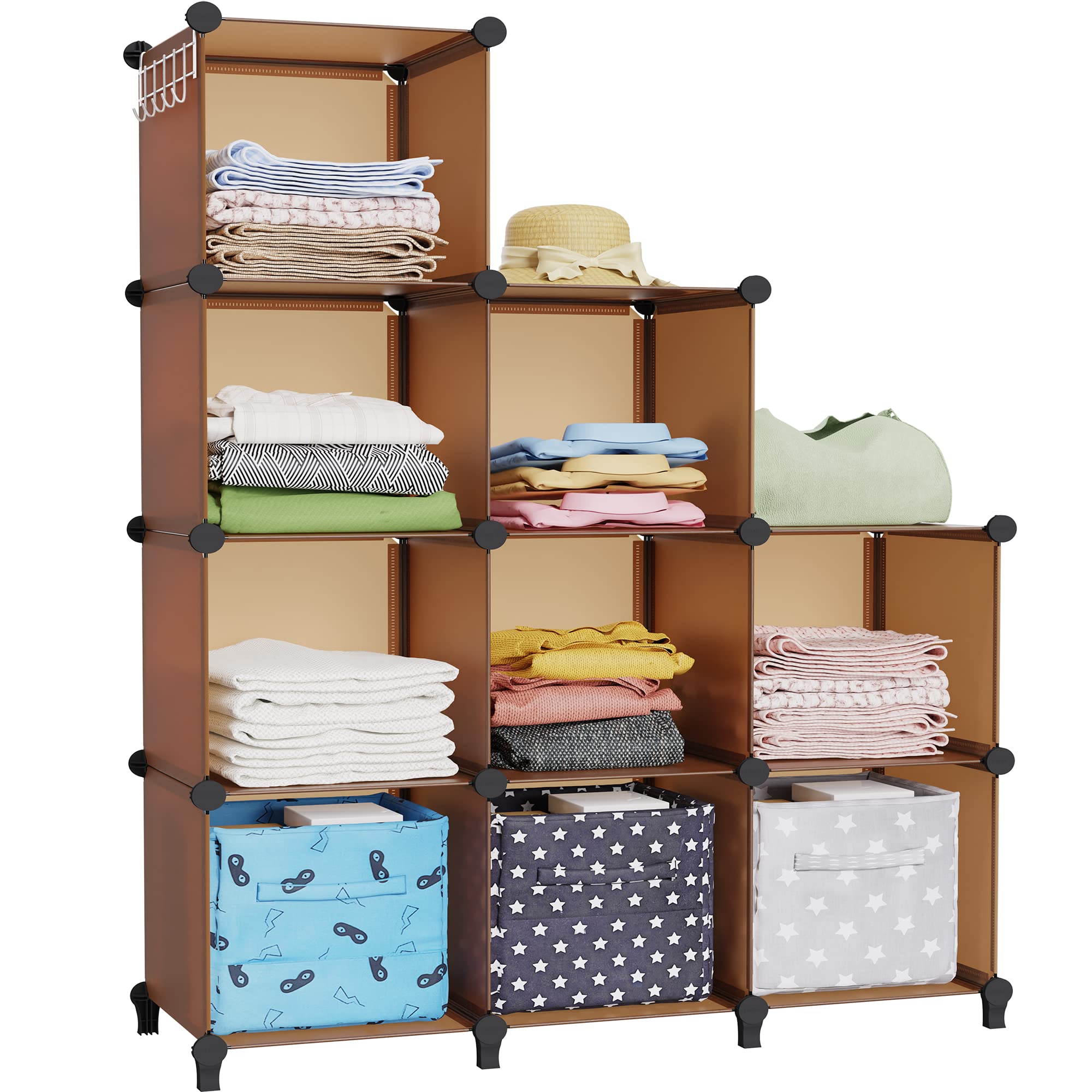 HOMIDEC Closet Organizer, 9-Cube Closet Organizers and Storage, Portable Closet Storage Shelves,Closet Organizer Storage Shelves