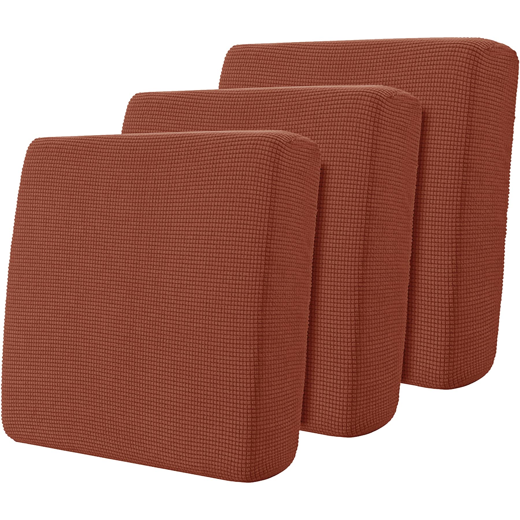 Hokway Stretch Couch Cushion Slipcovers Reversible Cushion Replacement Slipcovers Sofa Cushion Covers(Brick, 3)