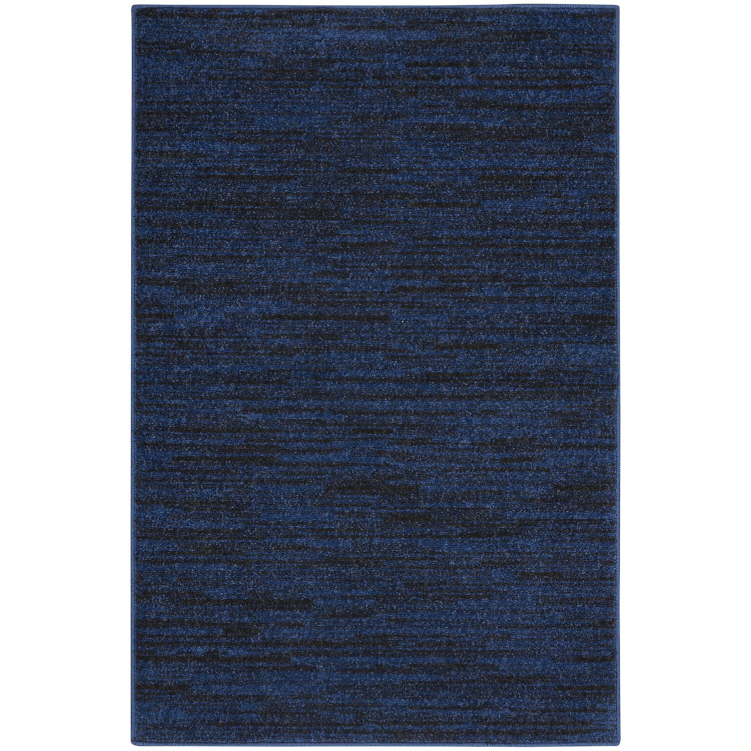 Nourison Essentials Indoor/Outdoor Midnight Blue 2 x 4 Area Rug, Easy Cleaning, Non Shedding, Bed Room, Living Room, Dining Ro