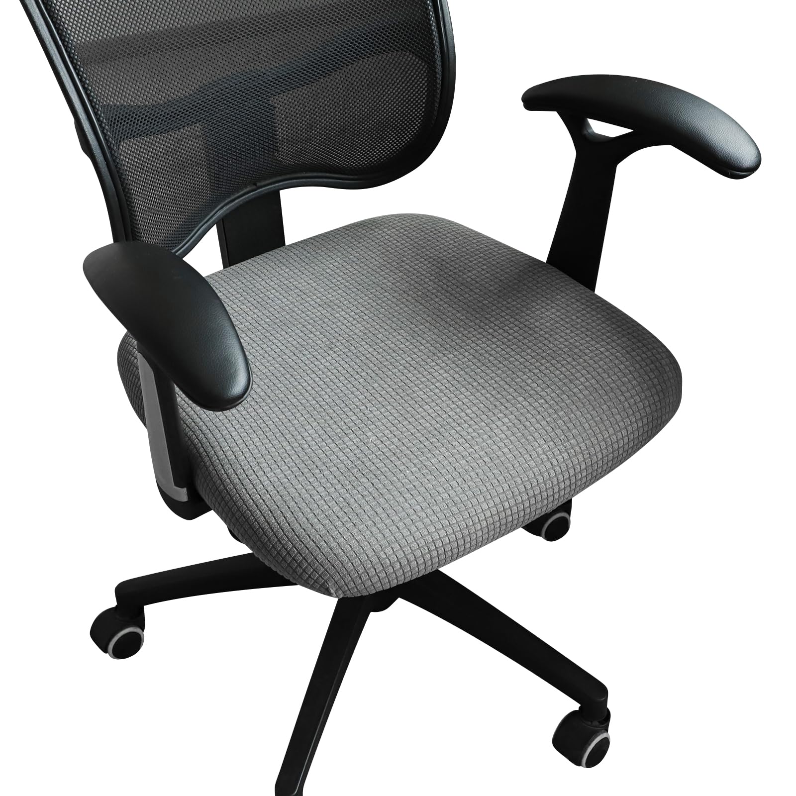 FORCHEER Office Desk Chair Seat Covers Jacquard Fabric Computer Chair Seat Cushion Slipcovers-Gray