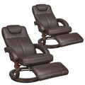 RecPro Charles 28 RV Euro Chair Recliner Modern Design RV Furniture (2, Mahogany)