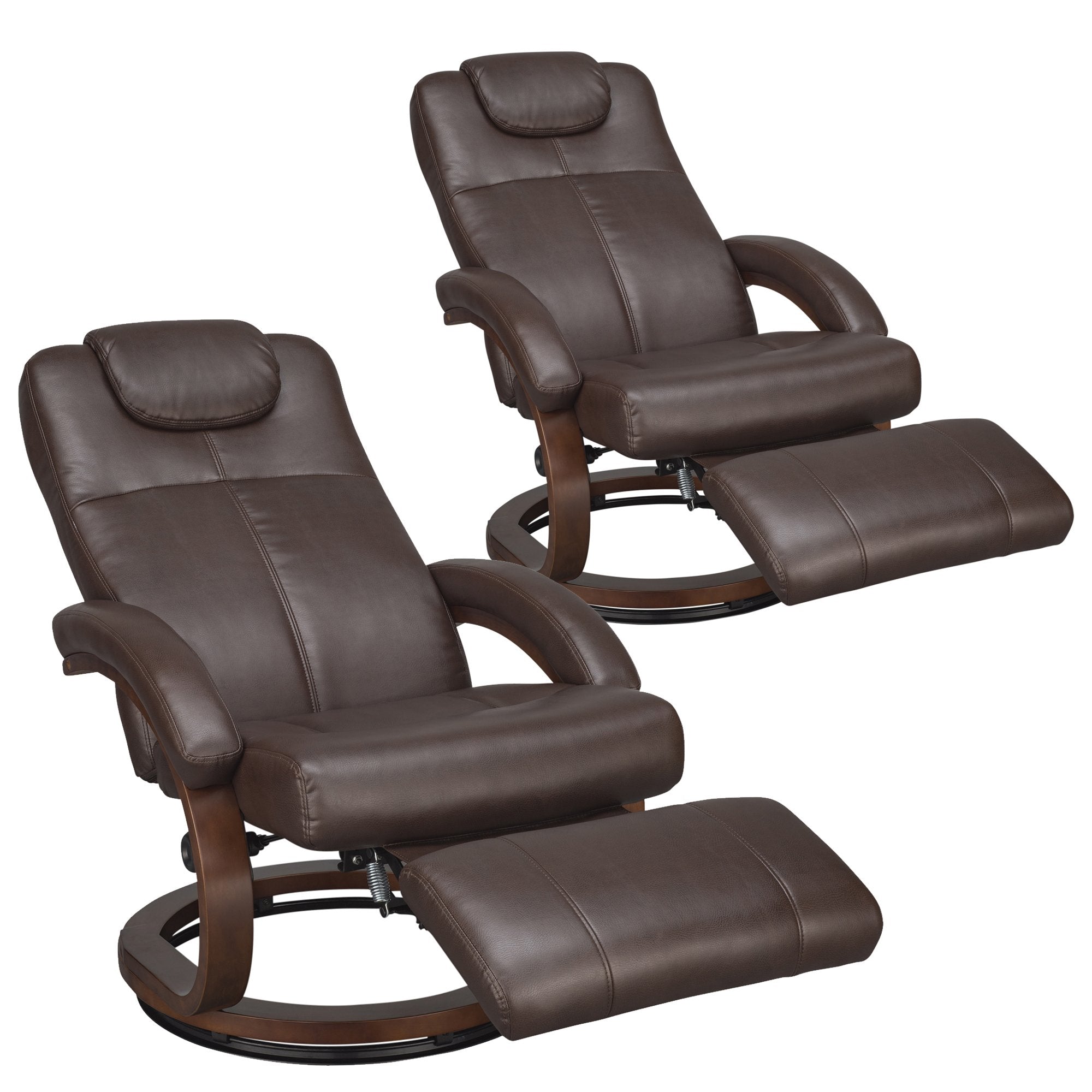 RecPro Charles 28 RV Euro Chair Recliner Modern Design RV Furniture (2, Mahogany)